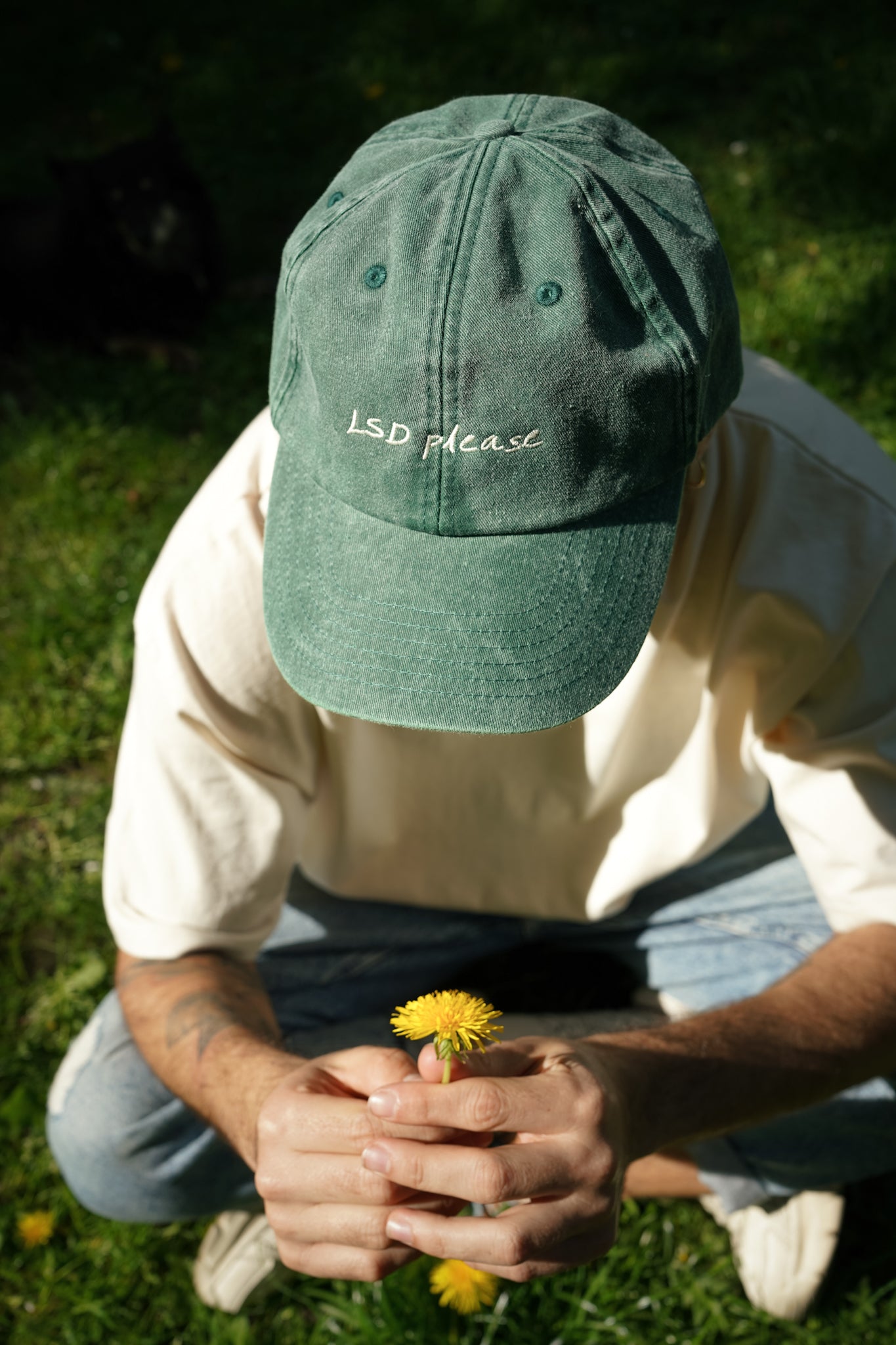 „LSD please“ Vintage Bottle Green