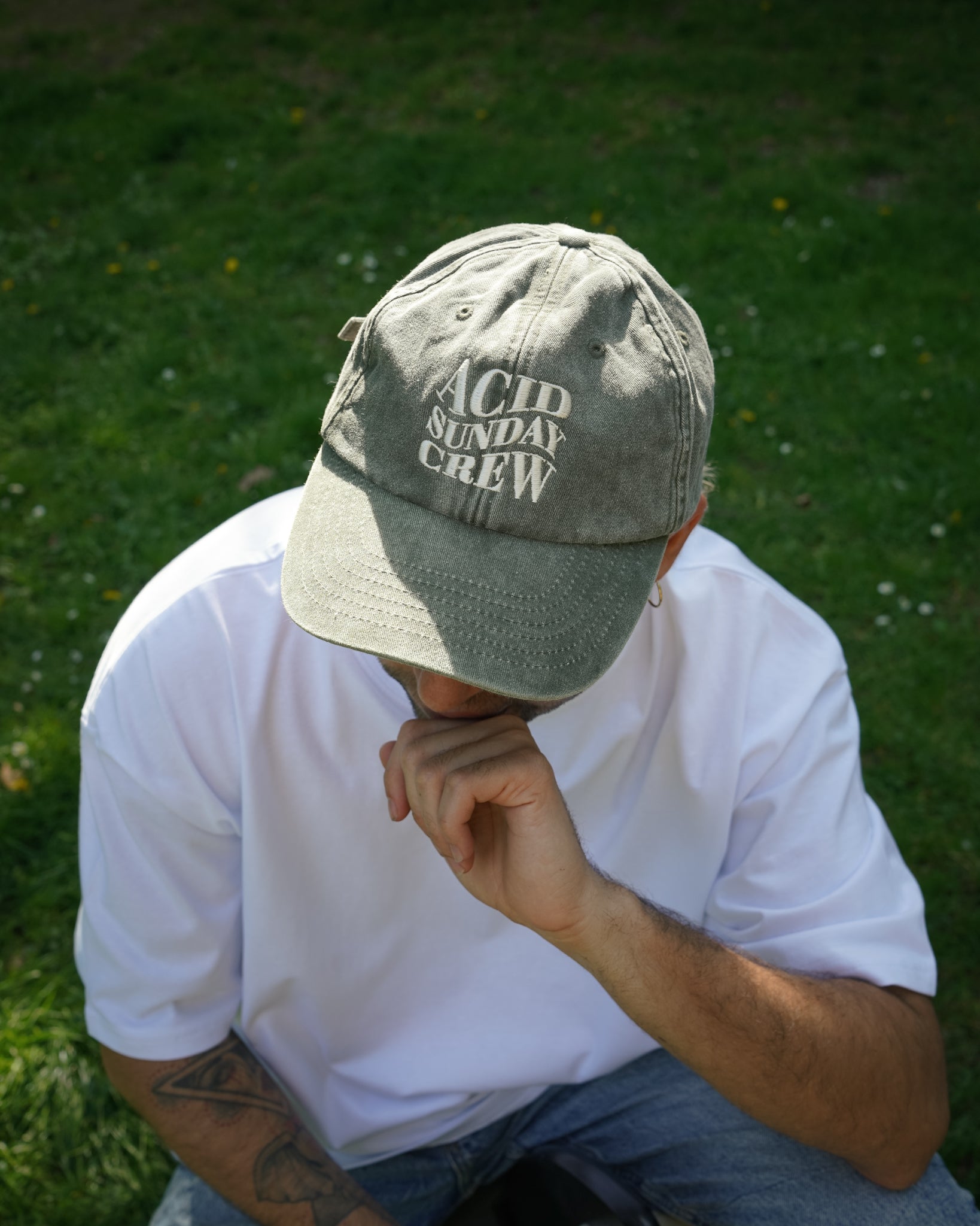 “ACID SUNDAY CREW” Vintage Olive