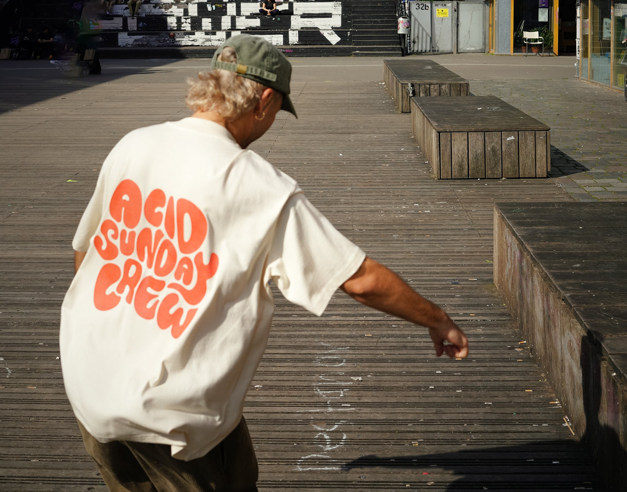 “ACID SUNDAY CREW” Tee – Natural Raw