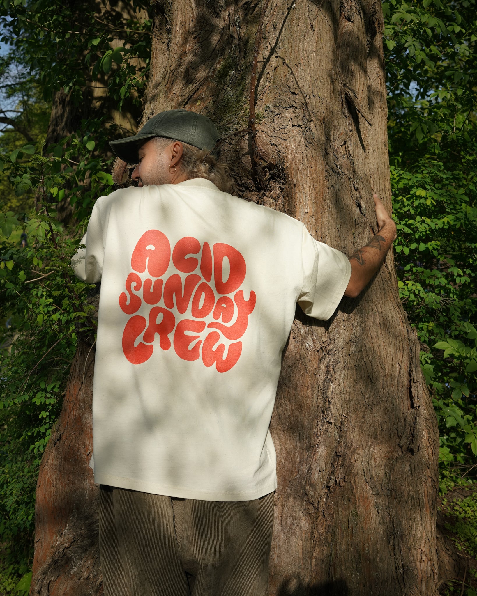 “ACID SUNDAY CREW” Tee – Natural Raw