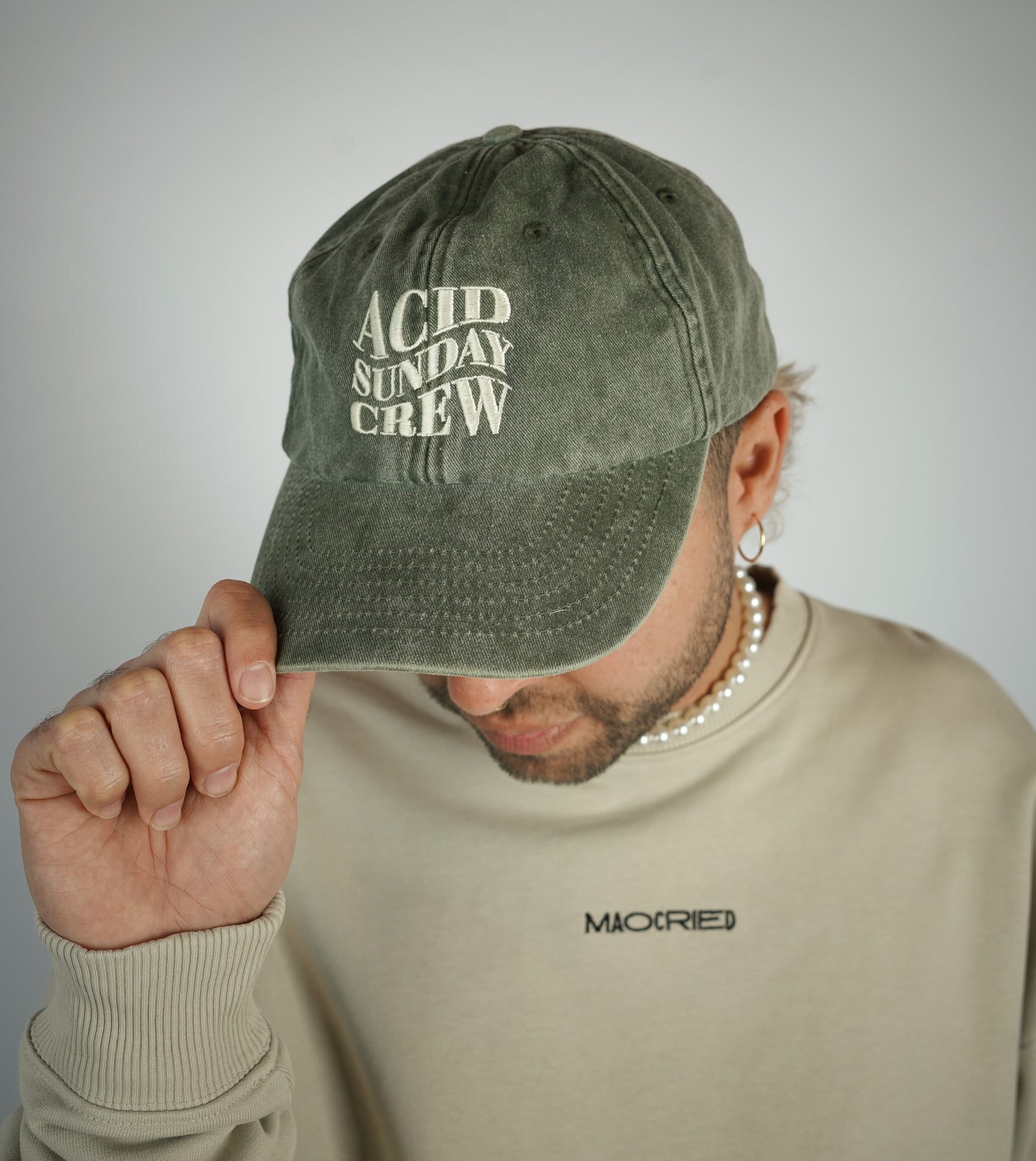 “ACID SUNDAY CREW” Vintage Olive