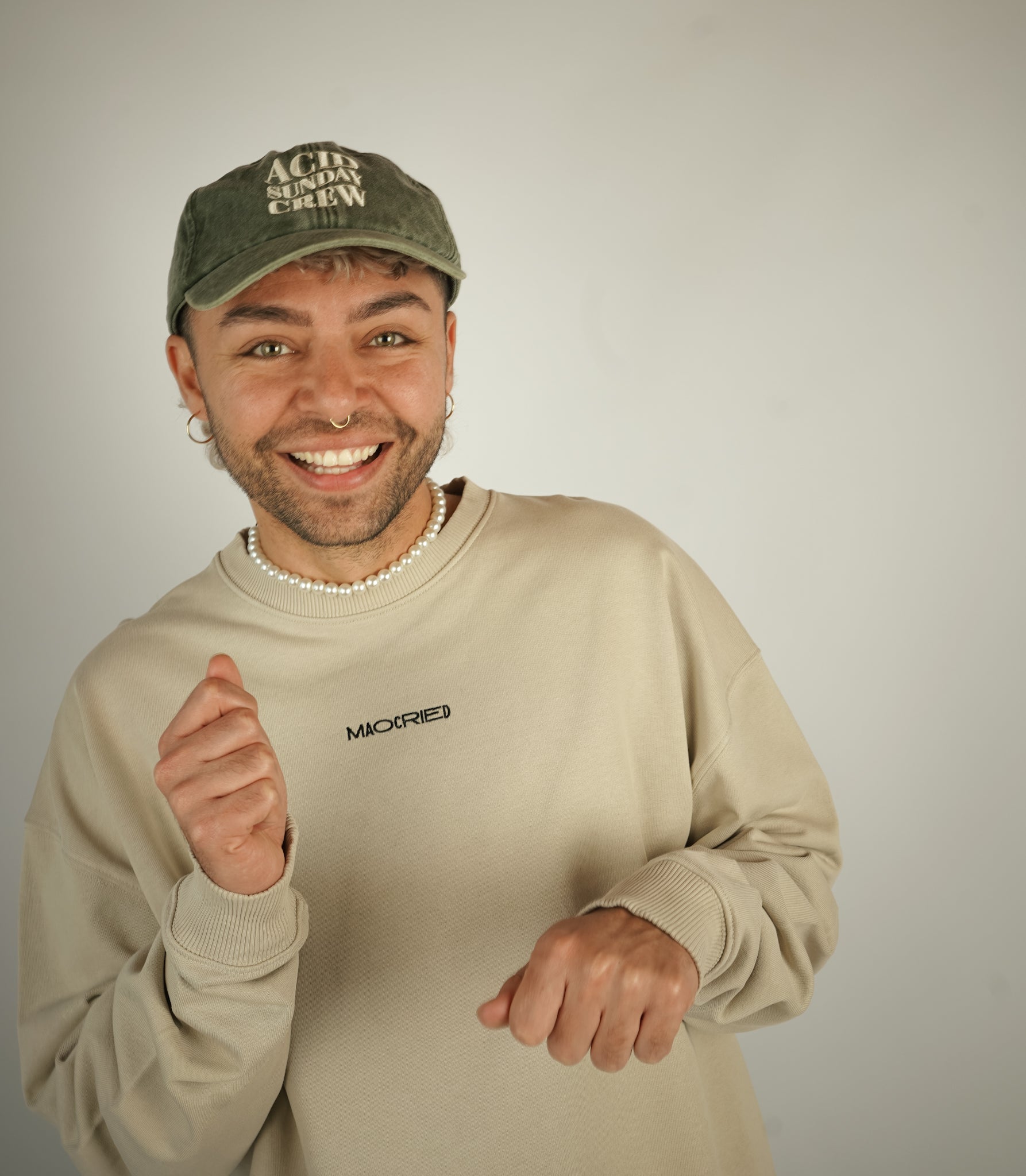 “ACID SUNDAY CREW” Vintage Olive