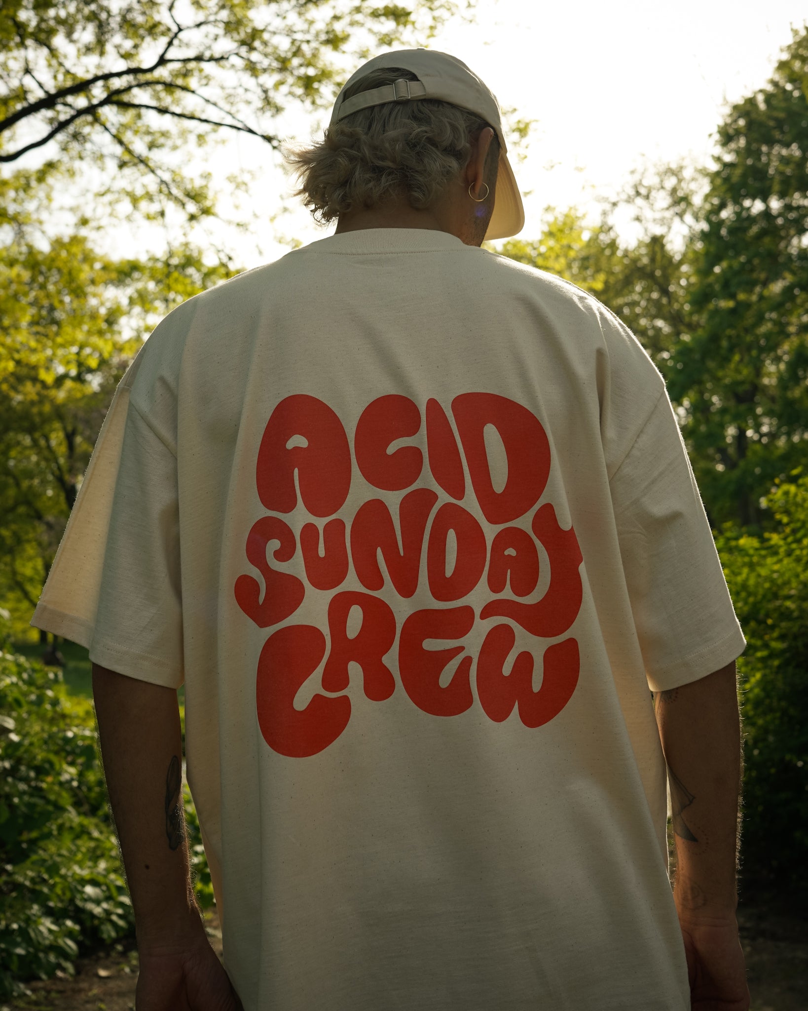 “ACID SUNDAY CREW” Tee – Natural Raw